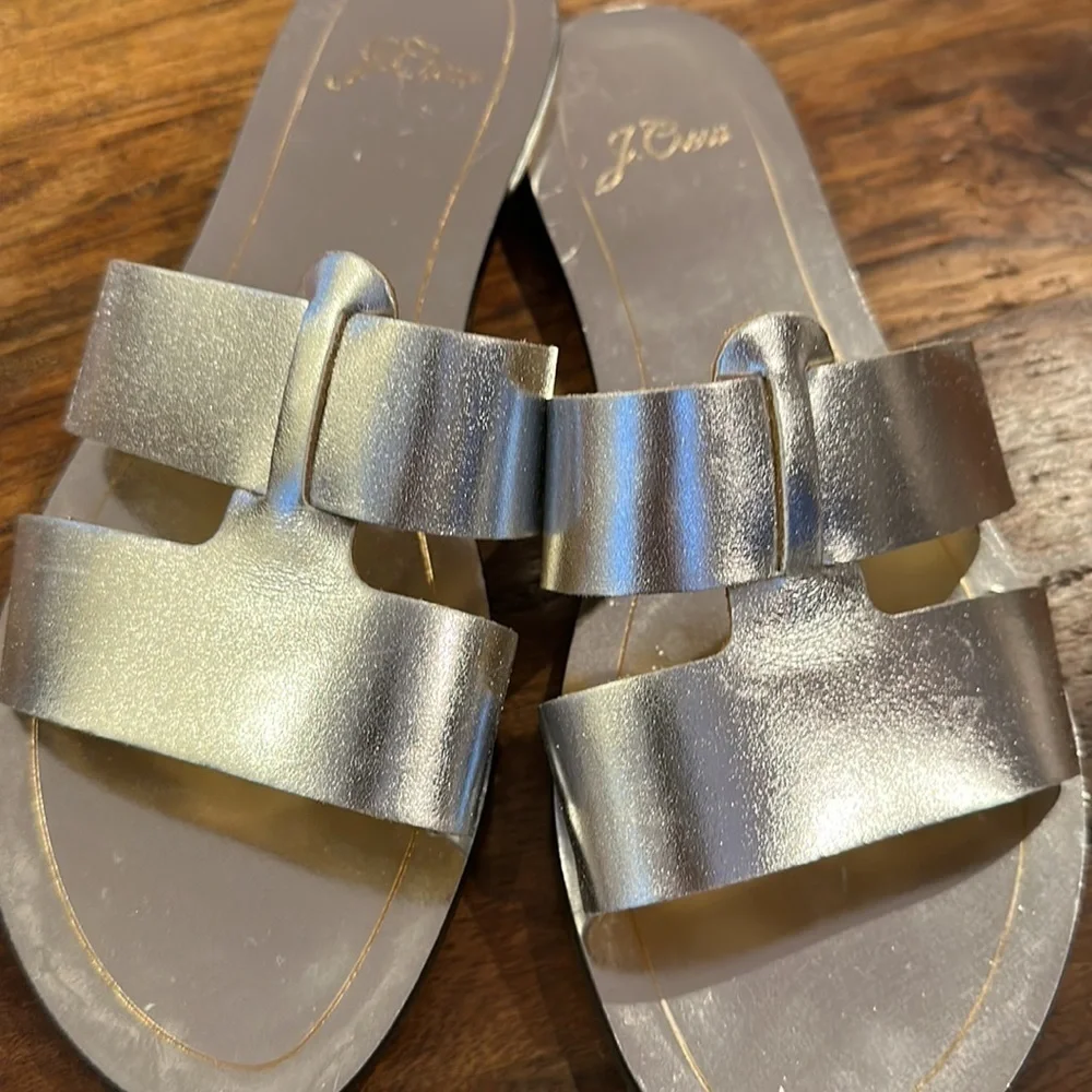 J. Crew Silver Cyprus Sandal Sz9